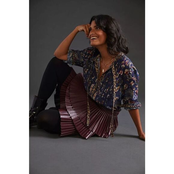 Anthropologie Pilcro Ladder Lace Tunic Blouse Size XS - Picture 2 of 9